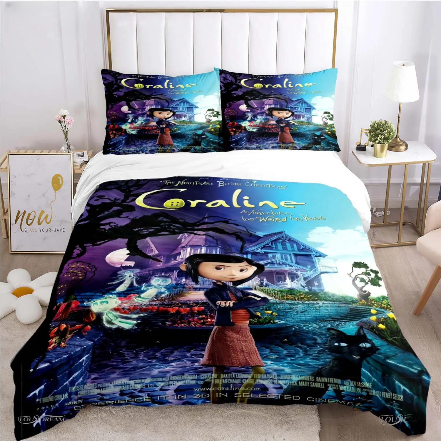 Coraline Animated Movie All Season Duvet casal Cover Bedding Sets Soft Quilt Cover and Pillowcases Teen Single_Double_Queen_King 3