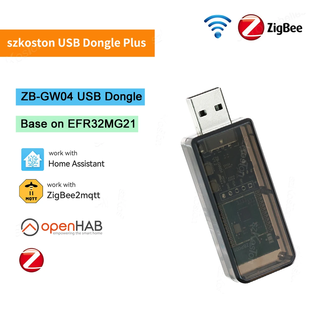 

Zigbee 3.0 USB Dongle Based on Silicon Labs EFR32MG21 Universal Zigbee Gateway ZB-GW04 Adapter Support ZHA Zigbee2MQTT openHAB