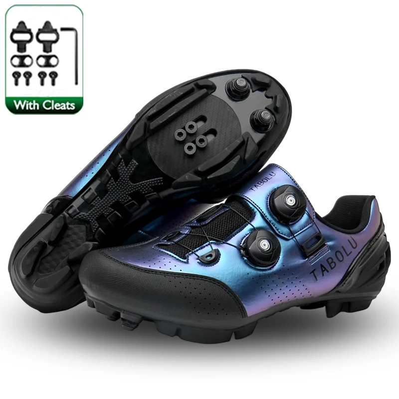 Large Size Anti-Collision Cycling Shoes MTB Professional Running Road Bike Spd Clip Shoes Self-Locking Male Bike Sneakers