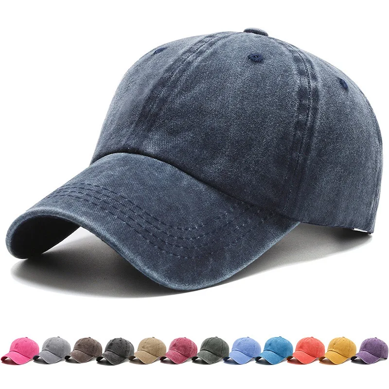 

Solid Color Casual Hat Baseball Caps Breathable Sun Hats Adjustable Peaked Cap Simplicity Soft Top Water Wash Unisex Men Women
