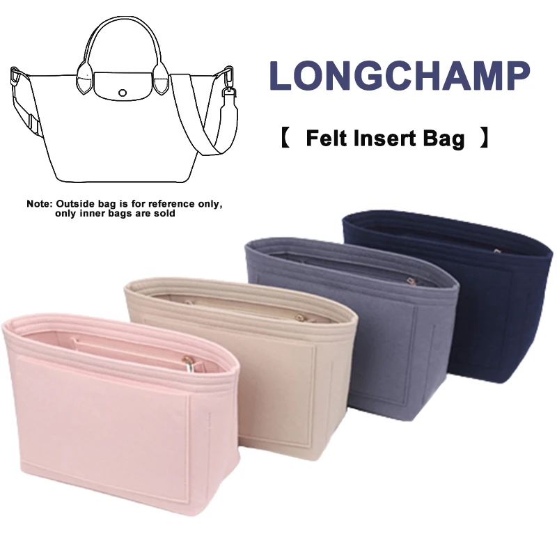 Fall in Sale Longchamp Le Pliage Small Organizer Insert W/ Key Clip Shaper  Liner Divider, 3mm Felt Tan, Only at Algorithmbags® for LC 