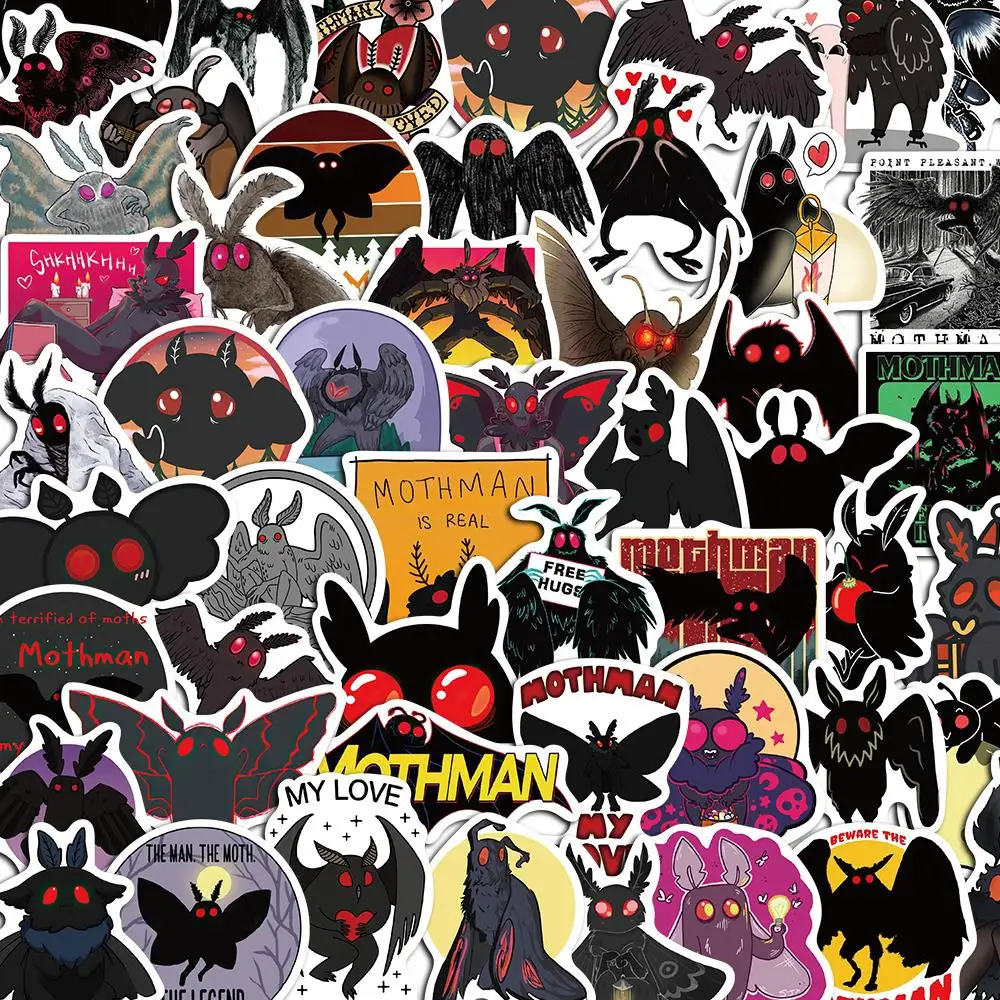 10/50PCS Mothman Anime Cartoon Dark Stickers Pack DIY Skateboard Motorcycle Suitcase Stationery Decals Decor Phone Laptop Toys