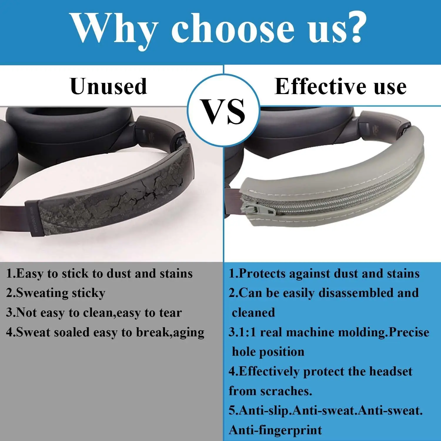 Sweatproof Silicone Headband Pad - Washable & Dustproof Protector