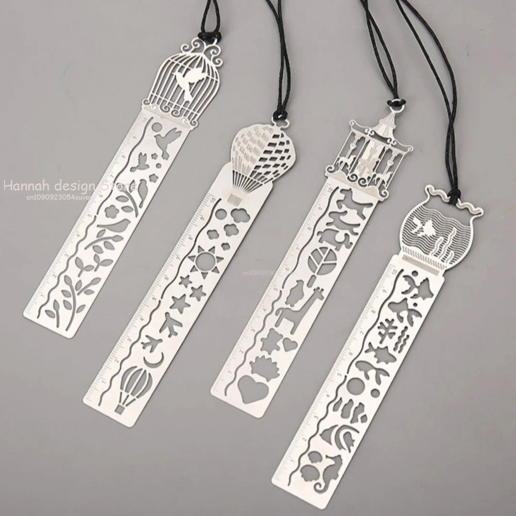 Cartoon Pattern Metal Record Daily Templates for Quilting Ruler Multi-Function Bookmark Ruler Hollow Hand Account