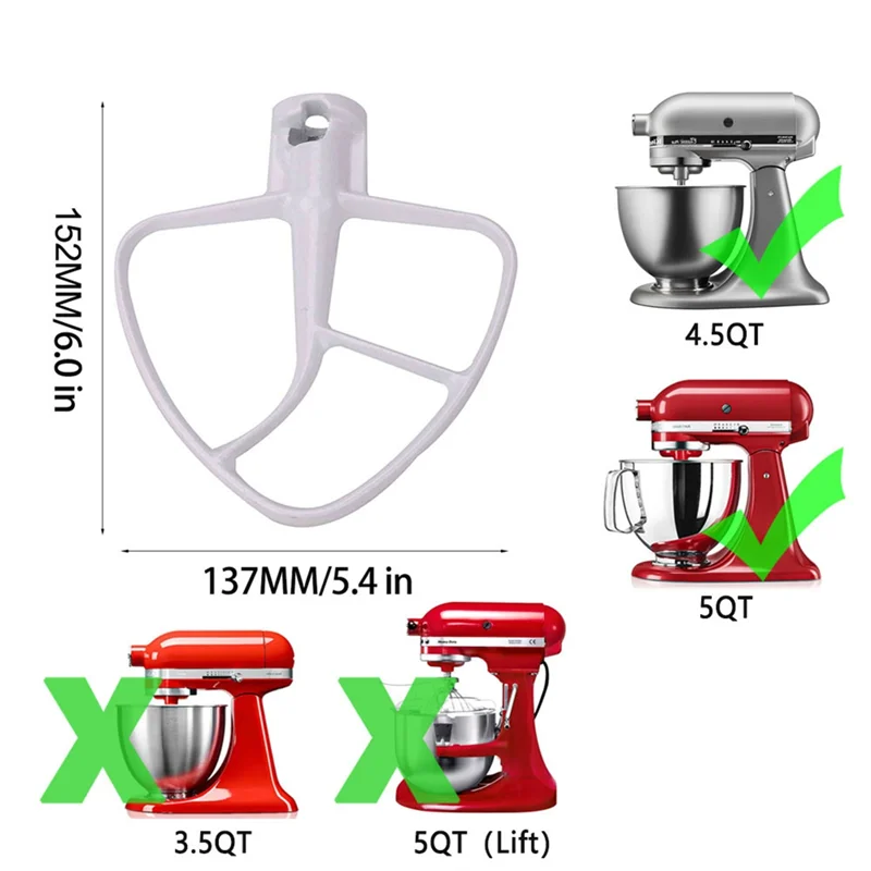 N-MEOF Paddle Attachment for 4.5–5 Qt Tilt-Head Stand Mixers 5