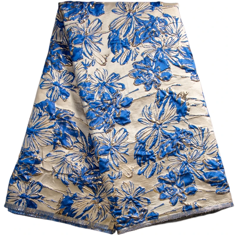 

African Nigerian Lace Fabric Latest 2023 High Quality Nigerian Gilding Jacquard Fabric for Sewing Women Party Dresses F3456