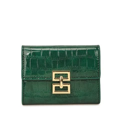Elegant Red PU Leather Bi - fold Women's Wallet - Compact with ID Card Holder & Coin Purse (Green)