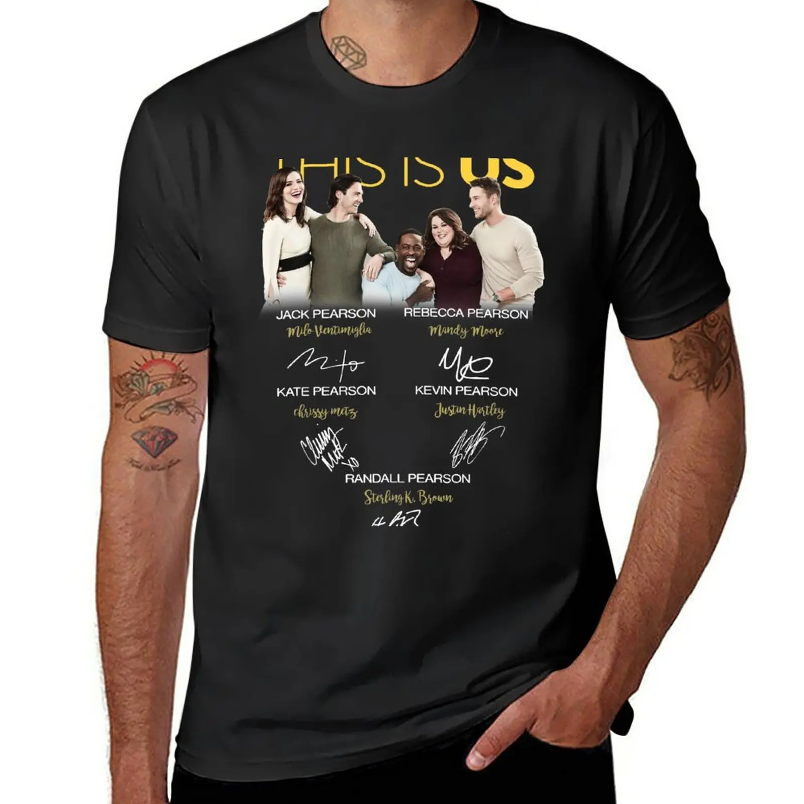 This Is Us All Signations Jack Pearson Jenny Pearson T-Shirt Abbigliamento Estetico New Edition Plain White T-Shirt Uomo