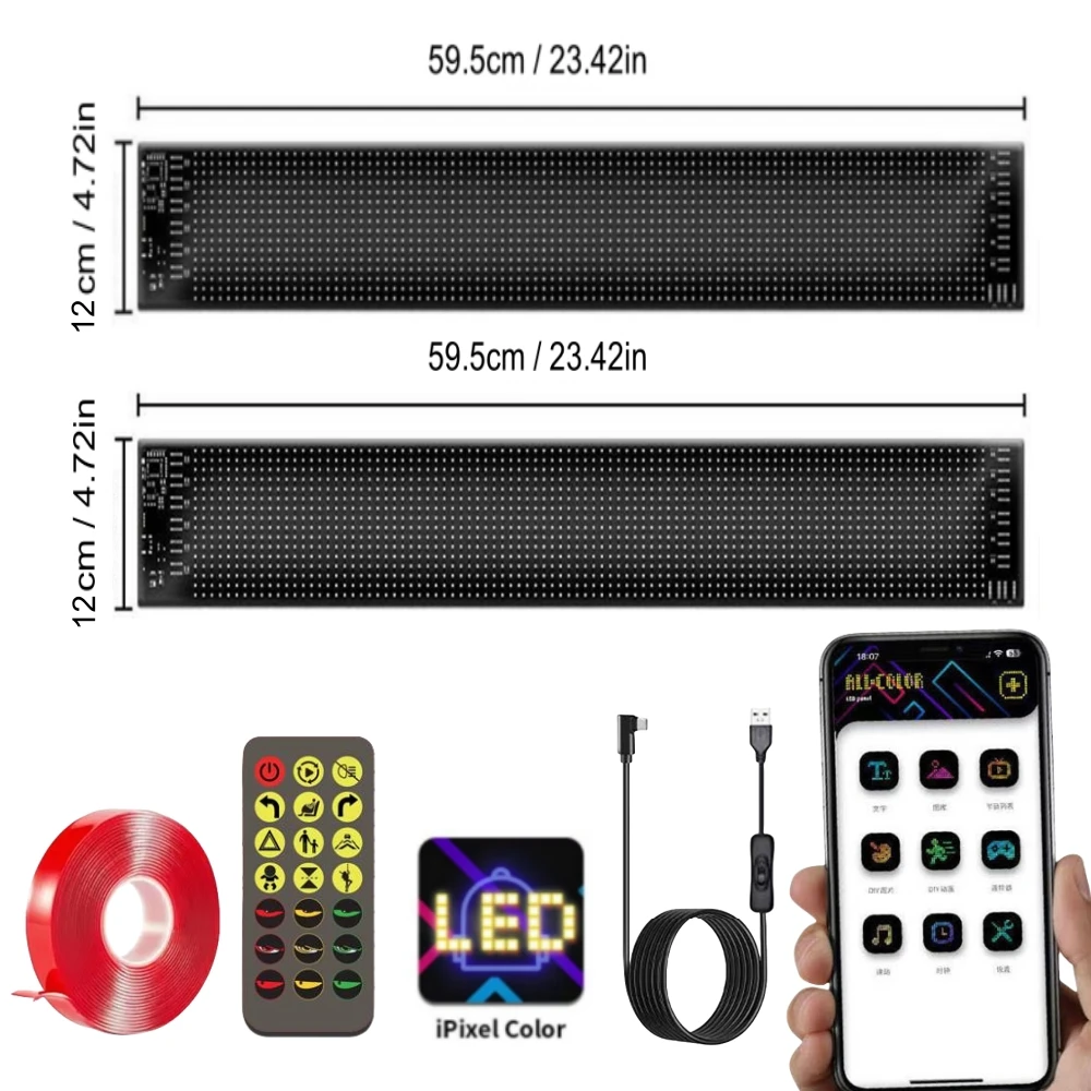 Display LED Flessibile 200cm "Occhi Del Diavolo" Per Auto E Camion - Ultra Sottile, Morbido E Portatile