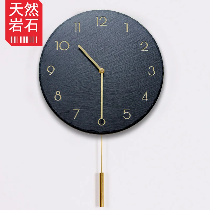 Large Slate 3d Gold Air Art Household Silent Wall Clock Color:Style 11;Sheet Size:10 inch