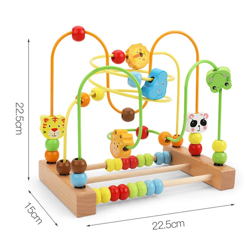 Montessori Wooden Bead Maze & Abacus Toy 6
