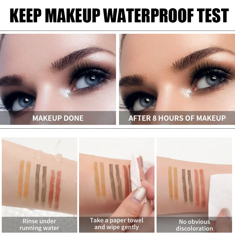 QIC Four-Claw Sketch Eyebrow Pencil Black Brown Gray Liquid Eye Brow Pencil Waterproof Long Lasting 3d Microblading Eyebrow Pen 2