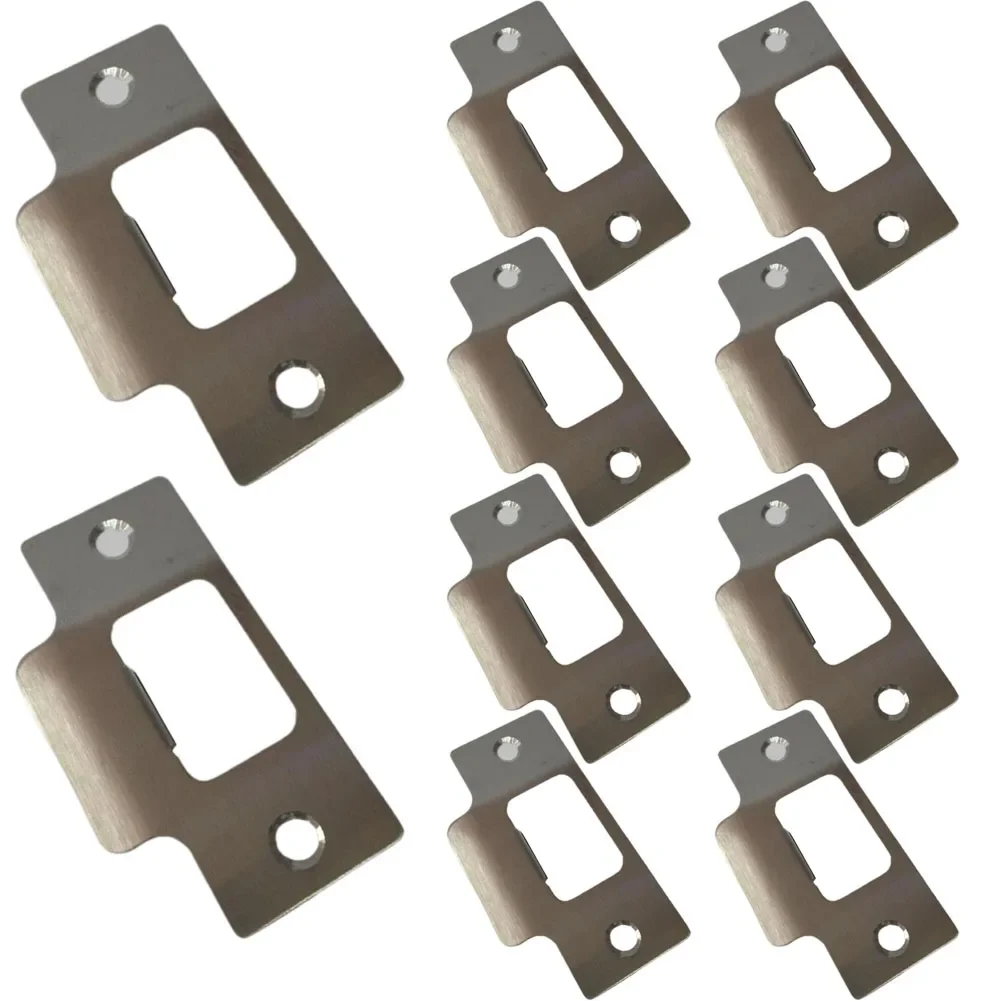 Steel Door Locks 5/10pc Stainless Steel Standard Tubular Latch Replacement Striker Plate Nickel Plated Revolving Door Strike For Frame Systems