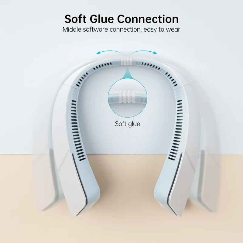 Nouveau ventilateur de cou suspendu 2026, silencieux, longue autonomie, sans pales, design tendance, moteur sans balais, rechargeable 3