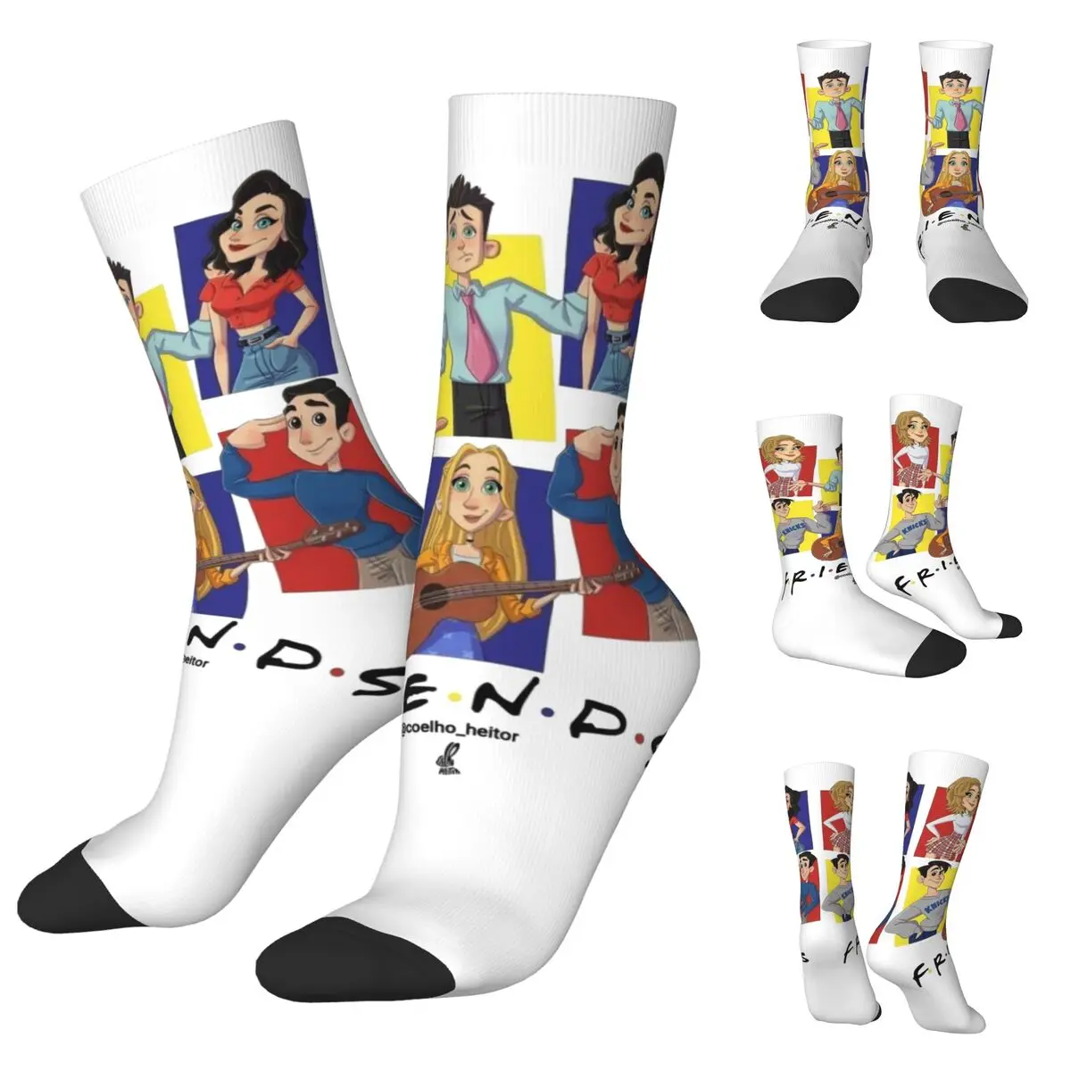 Colorful Pair Best Friends TV Show Men Women Socks,fashion Beautiful printing Suitable for all seasons Dressing Gifts кулоны на шнурке неразлучники best friends сердце половинки чернёное серебро 40см