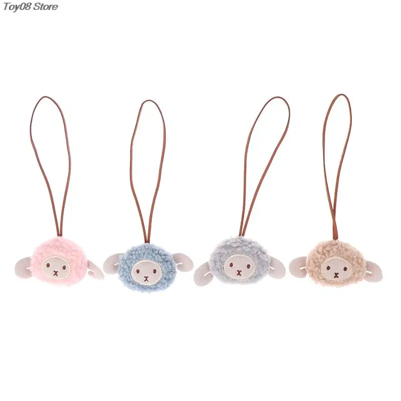 

For Kindergarten Bag Water Cup Identification and Loss Prevention Cute Plush Little Sheep Keychain With Name Tag Cartoon Pendant