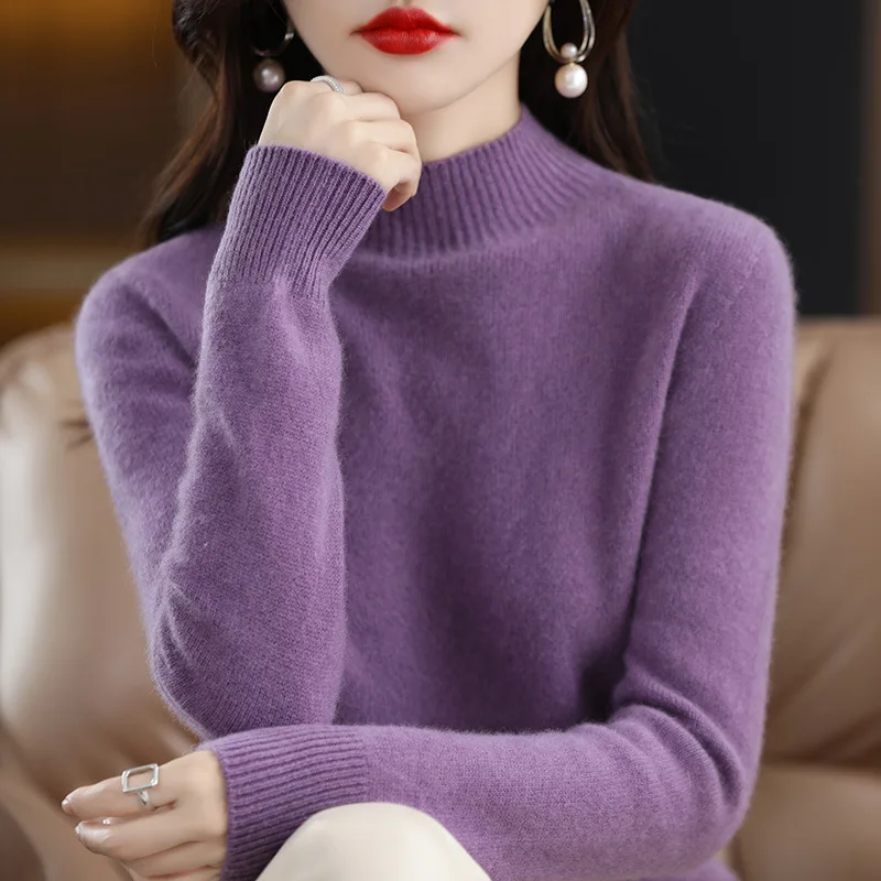 Suéter De Cuello Alto Para Mujer Famulily - Manga Larga, Tejido Suave, Básico Para Otoño E Invierno