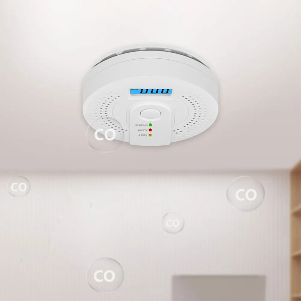 Carbon Monoxide Detector Carbon Monoxide Alarm Battery Powered CO Warning Alarm Sensor for Outdoor Travel