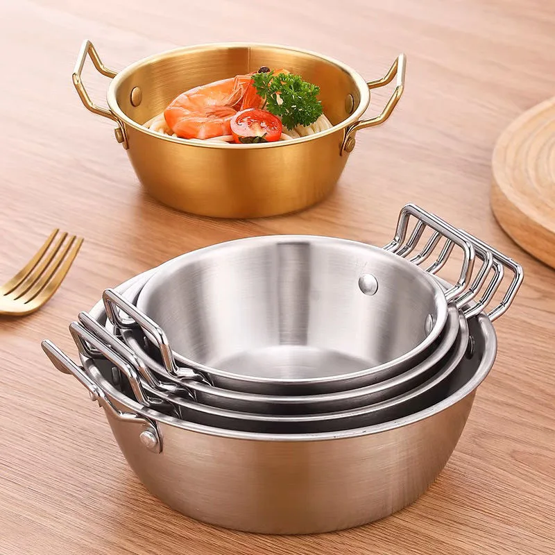 1pcs Stainless Steel Korean Style Pot Golden Sauce Dishes Appetizer Serving Dishes Sets Tray Spice Plates Kitchen Tableware 6