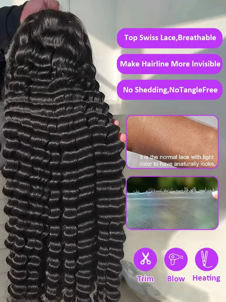 18-42 Inch Loose Wave 13x4 13x6 HD Lace Frontal Wig Human Hair Brazilian Loose Deep Waves Curly Wigs Lace Front Wigs For Women 2
