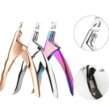 3 Colors U Word Cutting Nail Art Clippers French False Nail Tips Edge Cutters Stainless Steel Trimmers DIY Manicure Tool