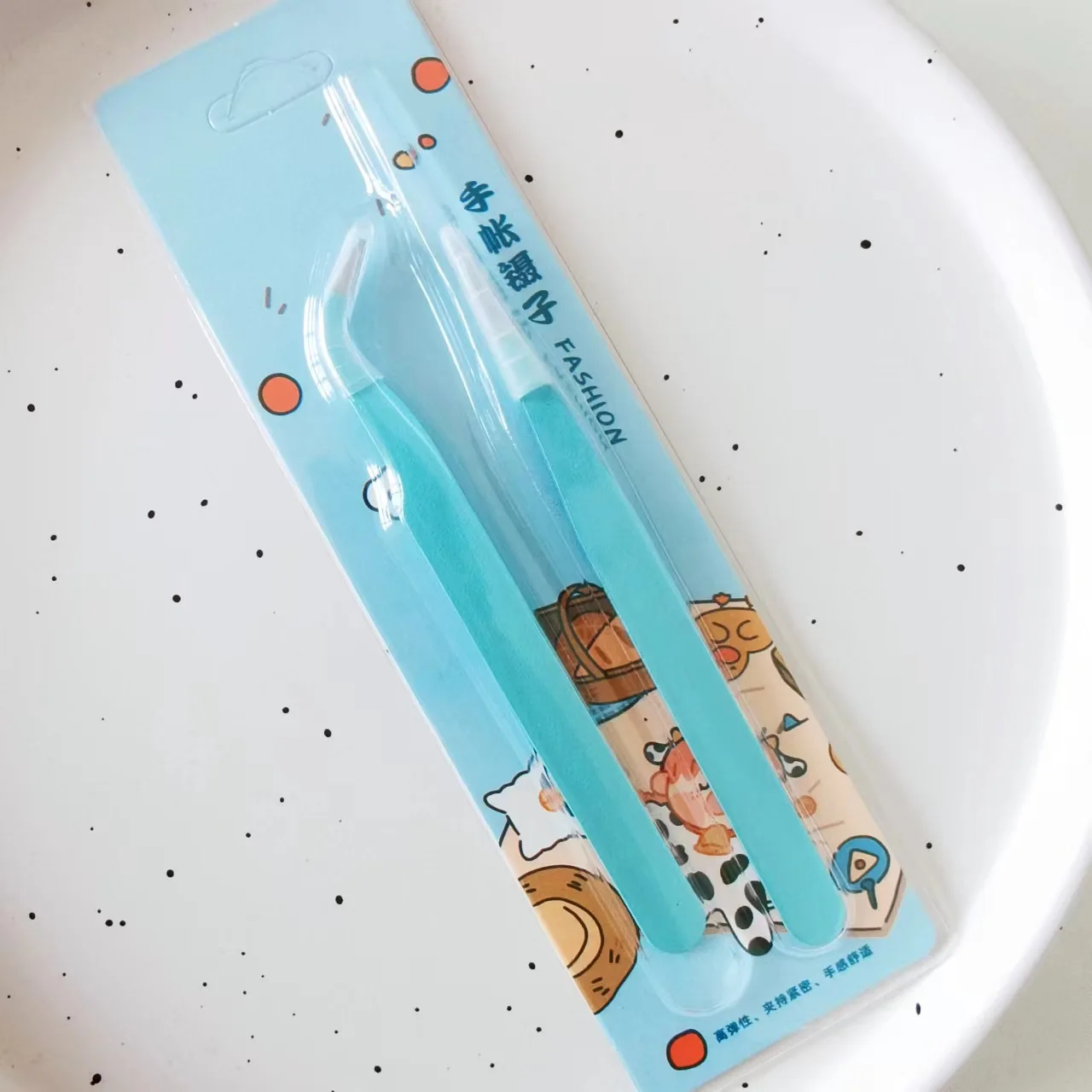 Steel Tweezers 2PCS MINKYS Candy Color For Journal Sticker ESD Beauty Salon DIY