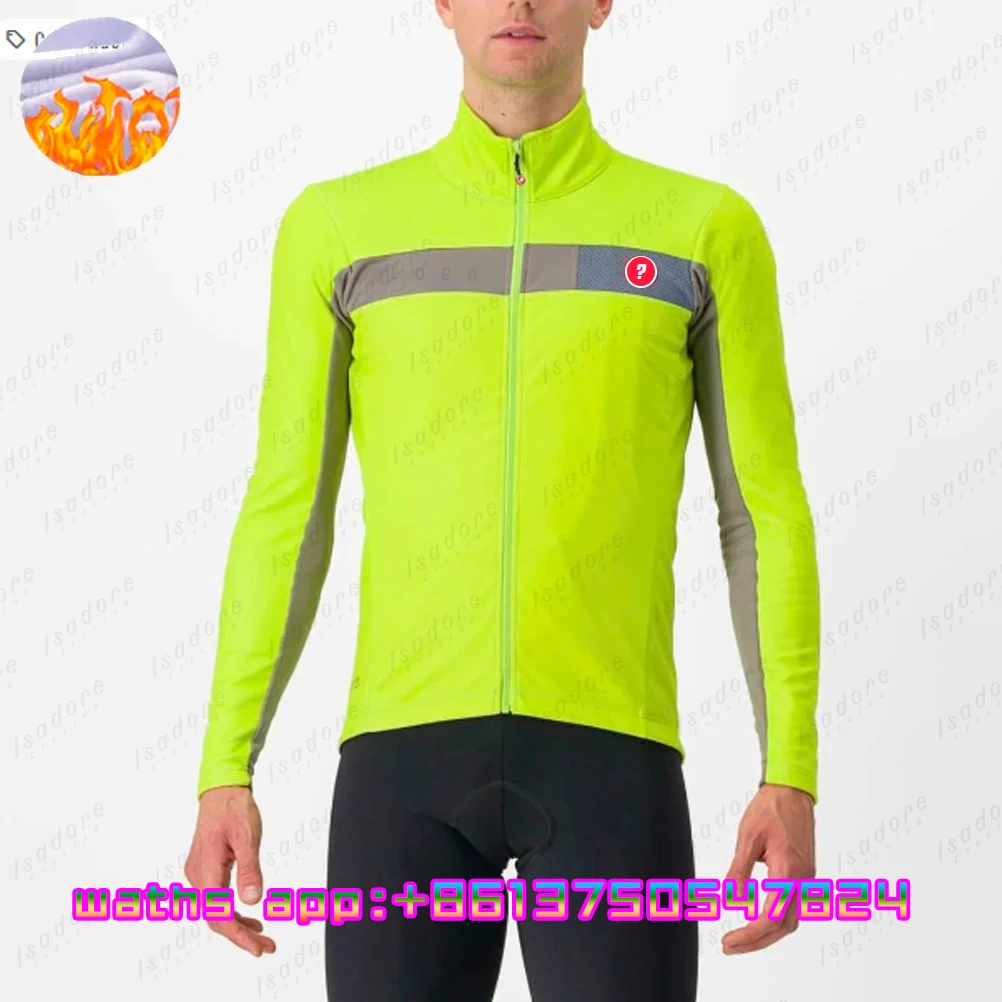 New Winter Jacket Thermal Fleece Bicycle Clothes Men's Cycling Jacket Warm Wool Long Sleeve Cycling Bike Clothing Sports