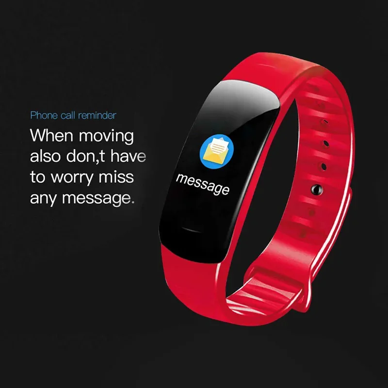 Lenovo Smart Bracelet C1 Plus Bluetooth Fitness Tracker Sports Step Counting Heart Rate Blood Pressure Monitor Waterproof Unisex