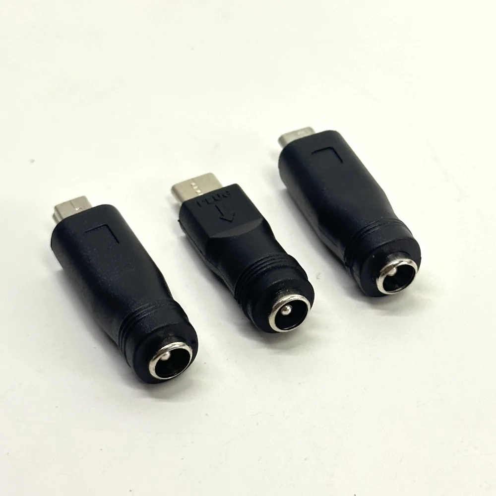 Universal DC Power Charger Adapter - Micro USB, Type C, Mini USB to 5.5 x 2.1 mm Female Plug Converter