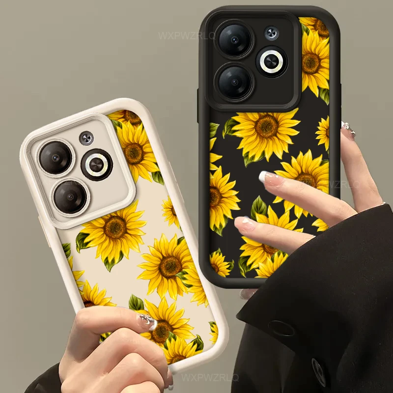 Sunflower Painted Anti-Drop Silicone Phone Case