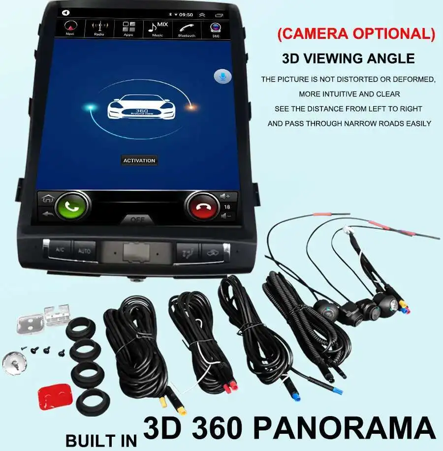 15.6 inch Android 14 Car Video Player Tesla Radio For Toyota Land Cruiser 200 LC