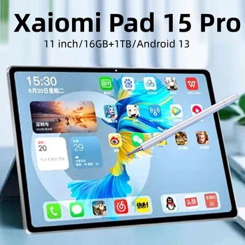 2025 New Xiaoml Global Version Tablet Android Pad 15 Pro 22GB+2TB Snapdragon 870 Tablets PC 5G Dual SIM Card WIFI HD 4K Mi Tab
