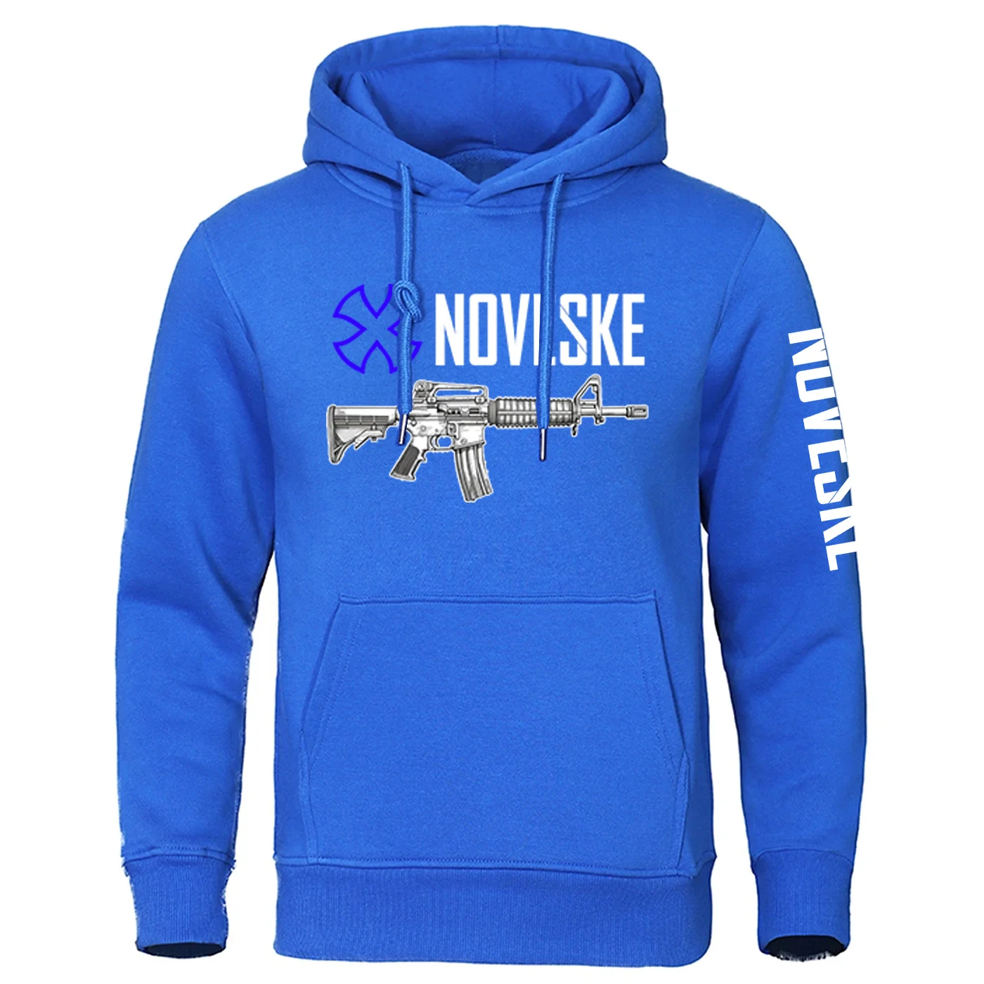 Mens Funny Gun Print Long Sleeve Hoodie