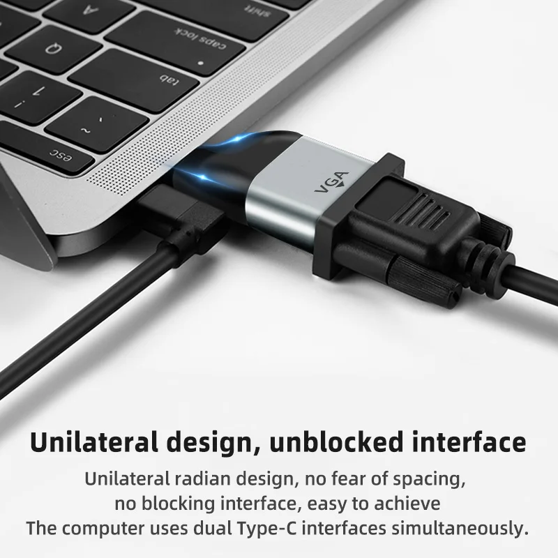 Multi-Port Adapter with USB-C to HDMI, 8KDP, MiniDP, and VGA Connections