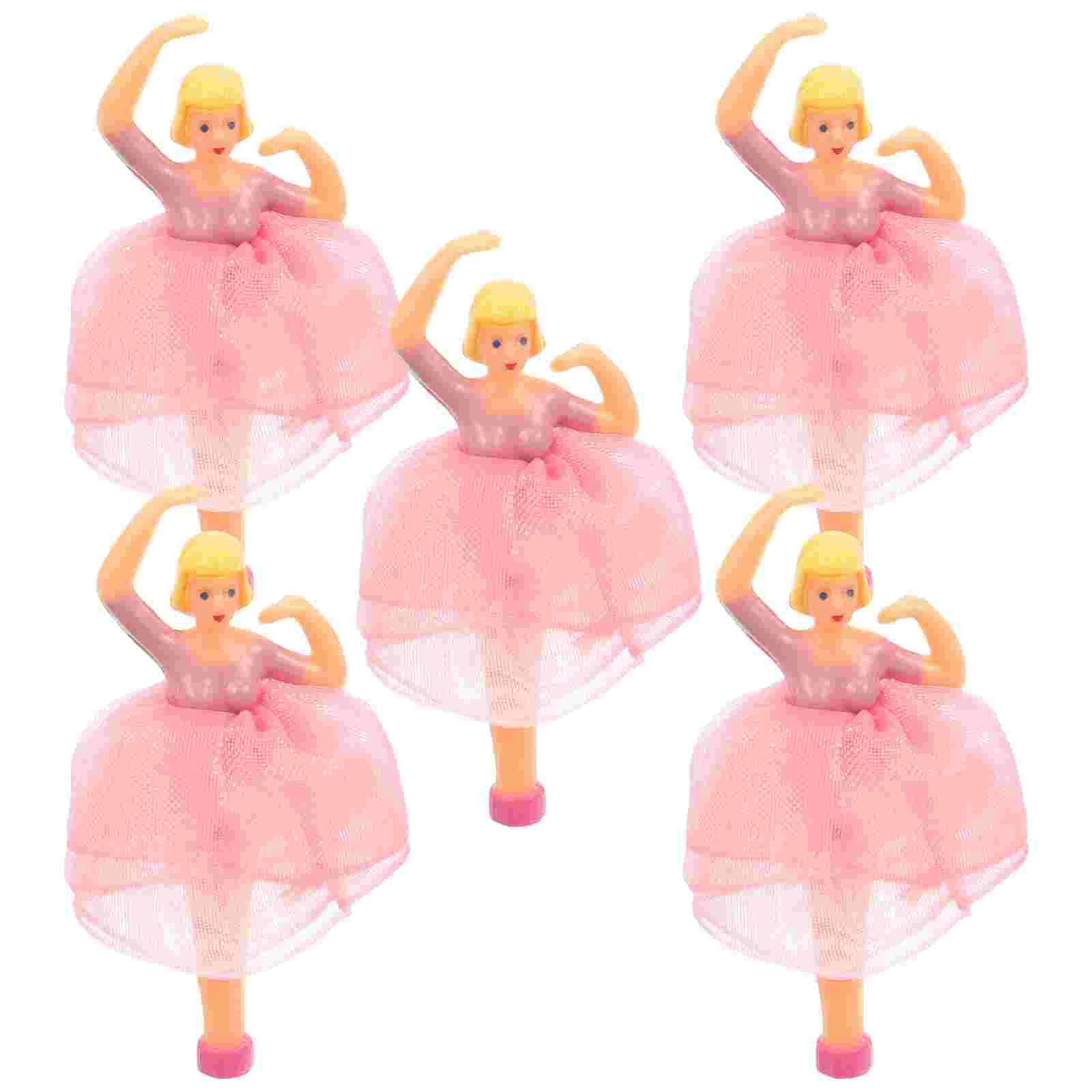 5 Pcs Ballet Ornament Princess Figurine Decorations Dancer Plastic Dancing Girl