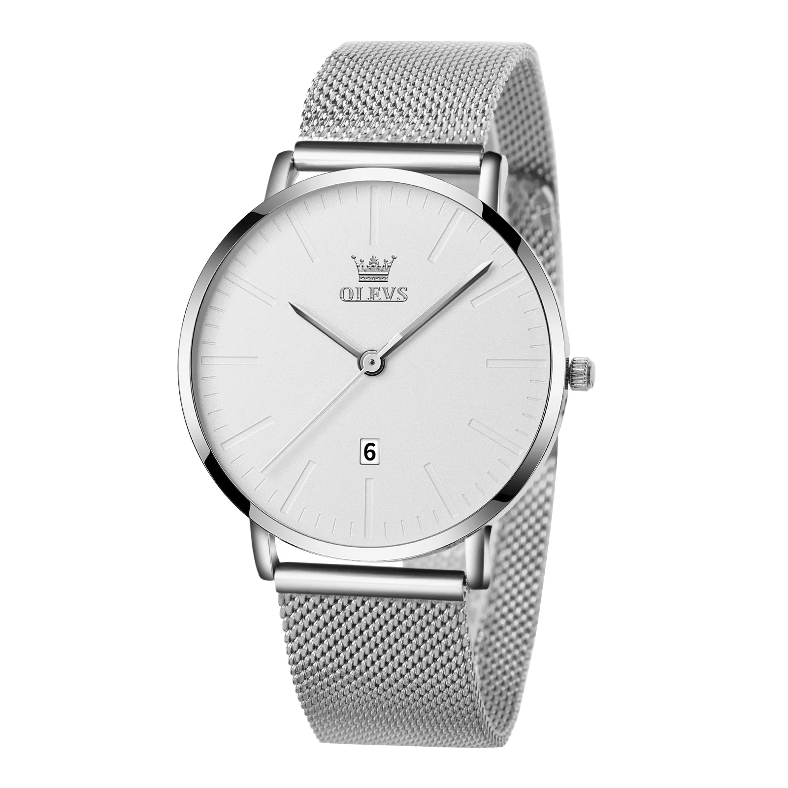 OLEVS Watch for Men Ultra Thin Quartz Watches Steel Strap Waterproof Sport Original Mens Wristwatch Fashion Casual Reloj Hombre 5