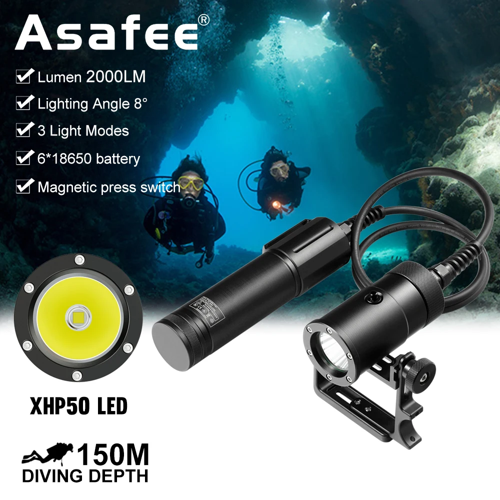 Подводный фонарик Asafee DT05 для дайвинга