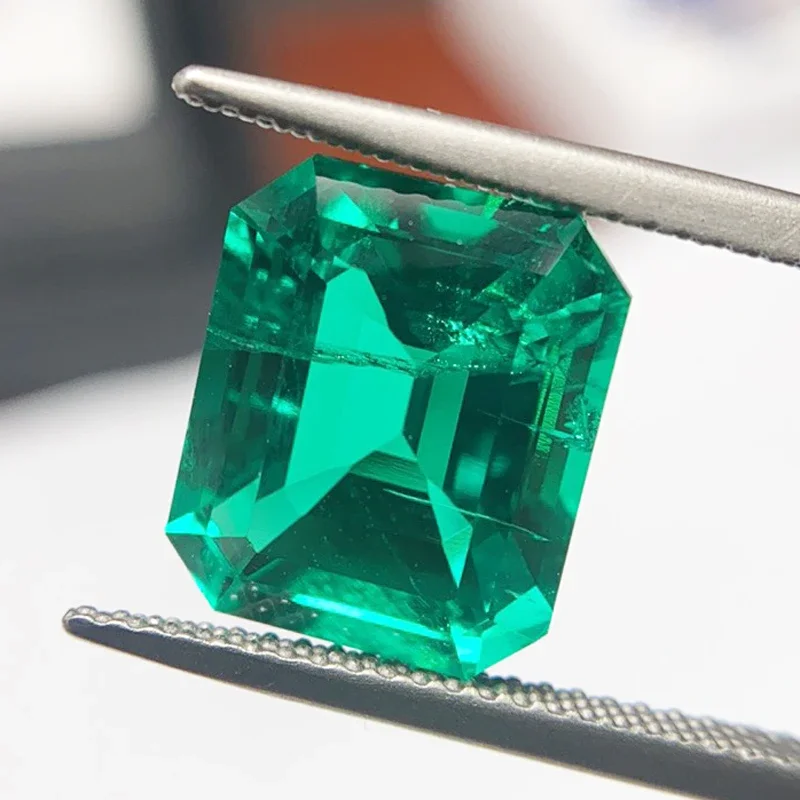 Lab Grown Columbia Emerald 10x12mm Emerald Cut Charms Gemstone Advanced DIY Jewelry Rings Earrings Making Certificate 3