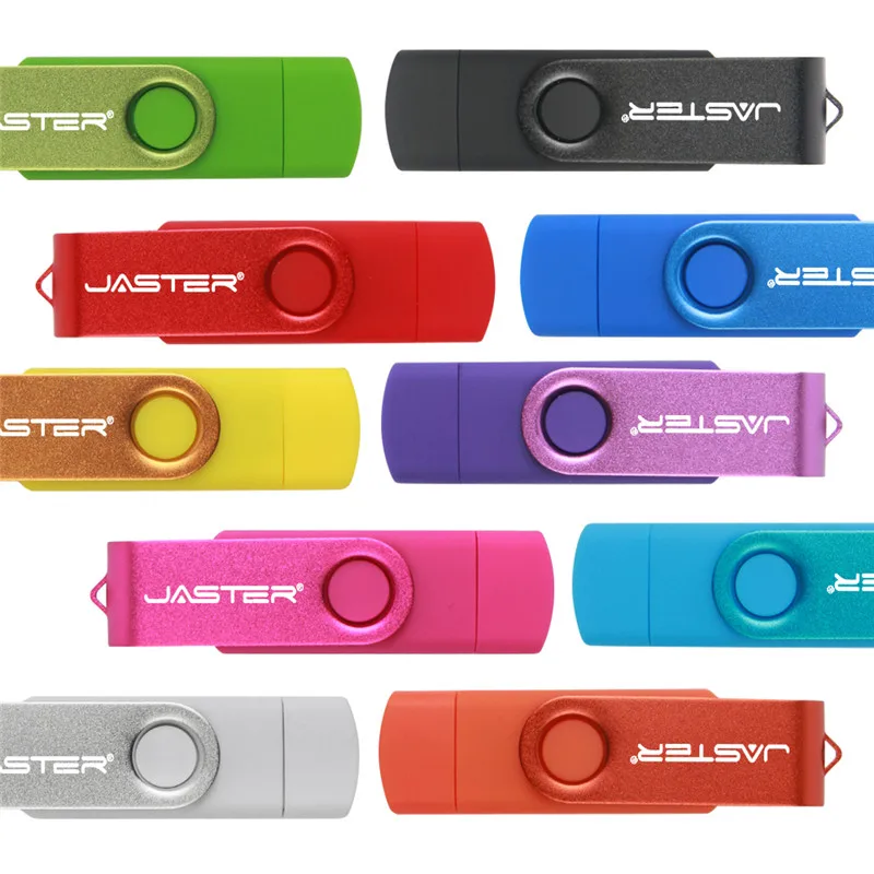 JASTER Rotatable USB Flash Drives 128GB USB 2.0 OTG Pen Drive 64GB 32G 16G Free Custom Logo USB Stick 8GB Black Creative Gift images - 6