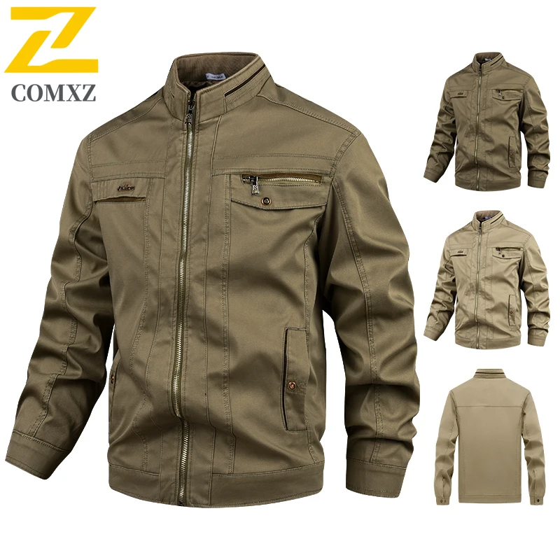 Men Business Casual Jacket Stand Collar Windproof Water-Resistant Spring Autumn Outerwear Lightweight Office Wear Travel Coat