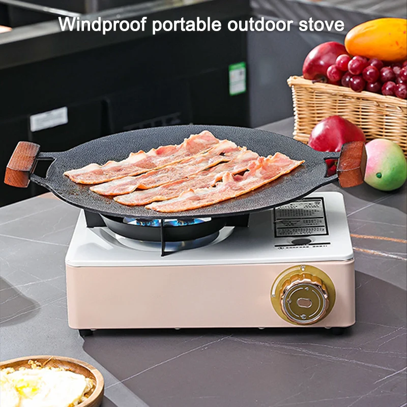 Outdoor Gas Stove Portable Mini Cassette Stove Camping Equipment Gas Dual Use Stainless Steel Strong Fire Burner Windproof