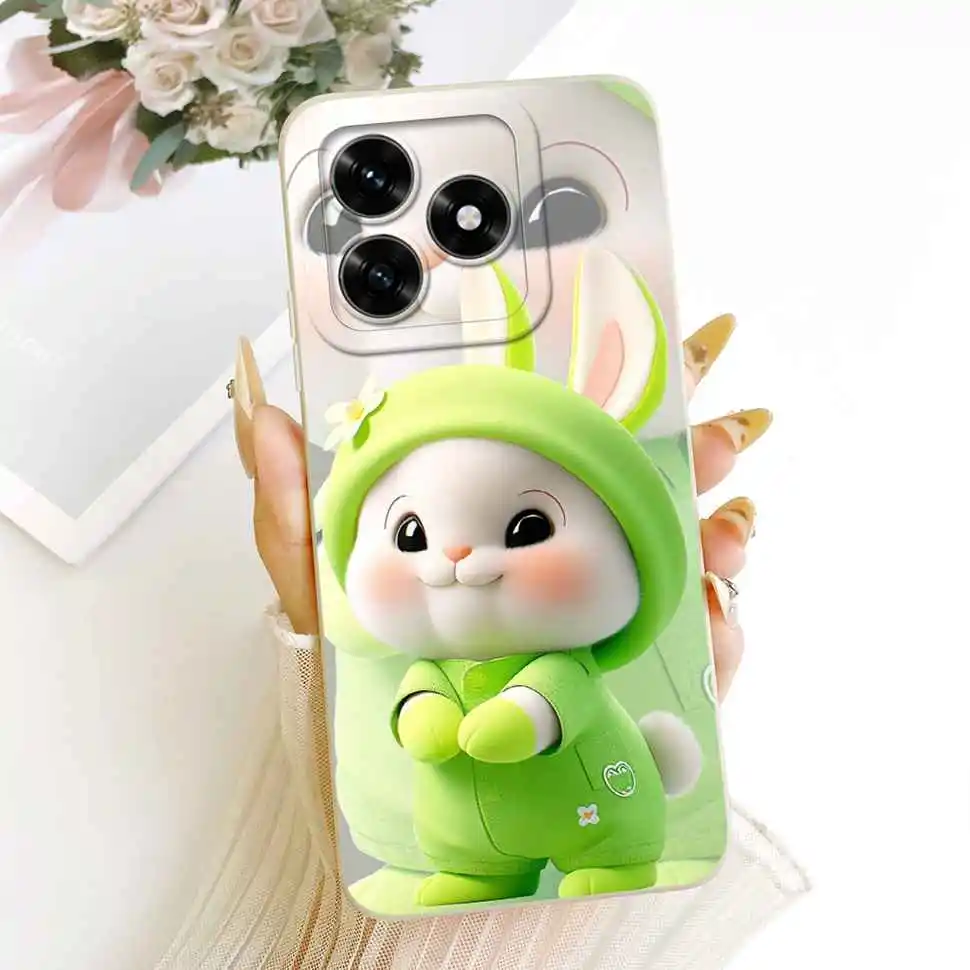 Lovely Sweet Rabbit Panda Soft Silicone Phone Case - Shockproof Bumper Cover