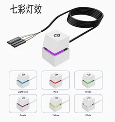 Desktop Power Switch with Blue LED Lights and 1.8m Extension Cable (White)
