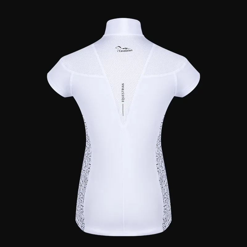 Cavassion short-sleeve T-shirt equestrion jumping competition white shirt riding horse 2