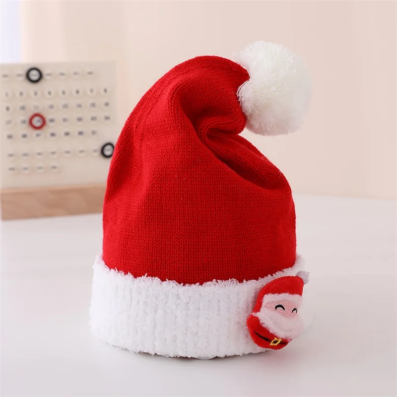 Children s Green Knit Christmas Hat Winter Cozy Reindeer Snowflake Hat for Holiday Celebration Party
