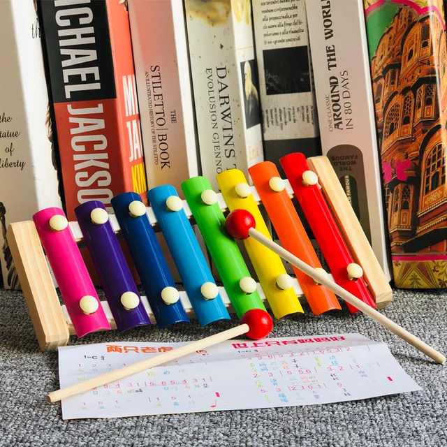 Montessori Wooden Rattles Sand Hammer Enlightenment Music Instrument Xylophone Puzzle Game Development Baby Toys 0 12 Months 3