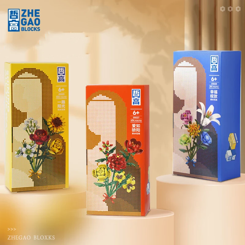 Zhegao Bouquet Di Fiori Eterni Building Blocks Ornamenti Desktop Assemblati Modello Fai Da Te Regalo Di Capodanno Per Ragazze Giocattolo Kawaii