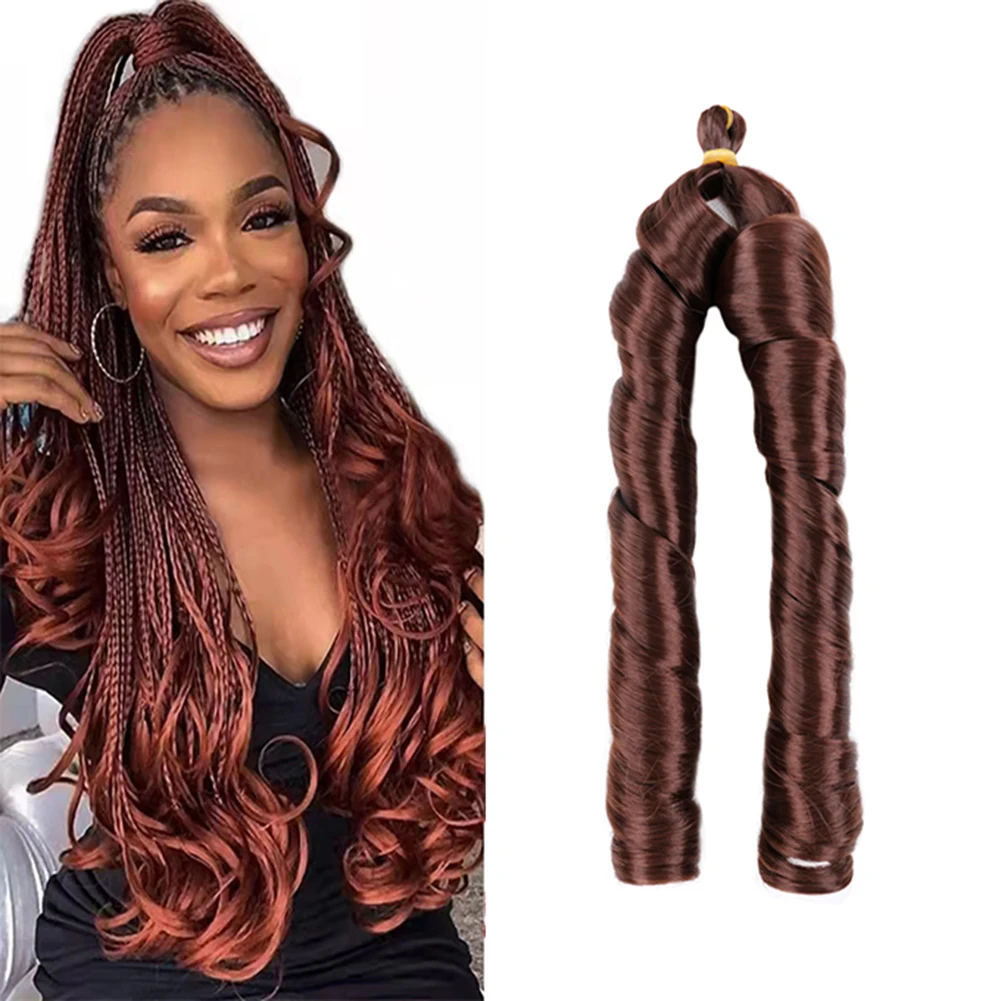 

Synthetic Loose Wave Braiding Hair Soft Spiral Curls Crochet Hair Ombre Color French Curls Braids Hair For Black Women