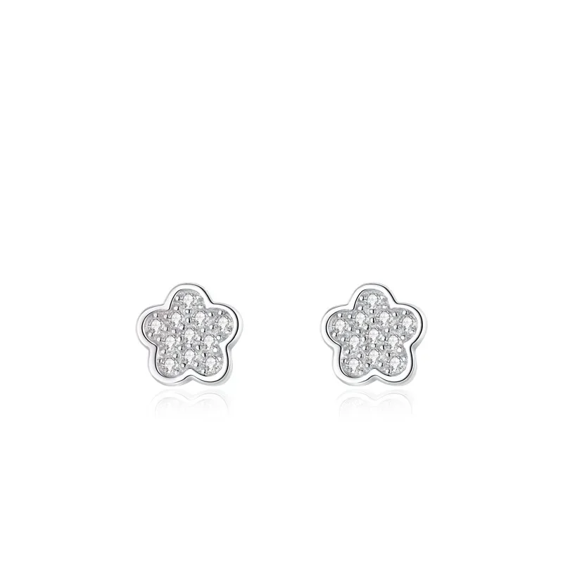 

DE4 Flower Earrings for Wedding Luxury Crystal Cubic Zirconia Fashion Design Women