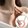 Collier pendentif en acier inoxydable avec chiffres romains de marque célèbre pour femme, collier pour femme, bijoux de luxe